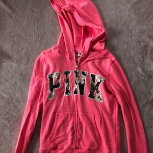 Small PINK VS Pink Zip Up Hoodie
